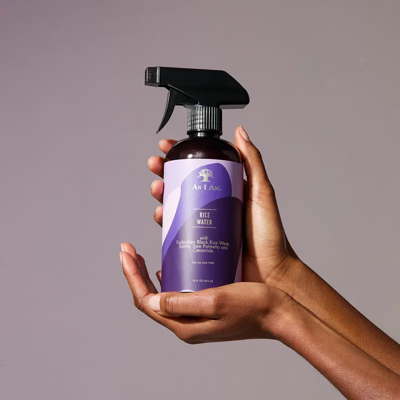 As I Am Black Rice Water - 16 oz - with Forbidden Black Rice, Saw Palmetto, Biotin - Conditioning Spray - Clean, Protein-Free Formula - Odor, Vegan & Cruelty Free - For All Hair Types