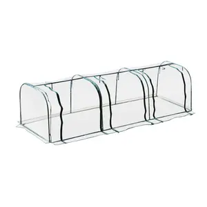 Tunnel Greenhouse 11.5ft - PVC Cover Steel Frame Garden Growing Kit