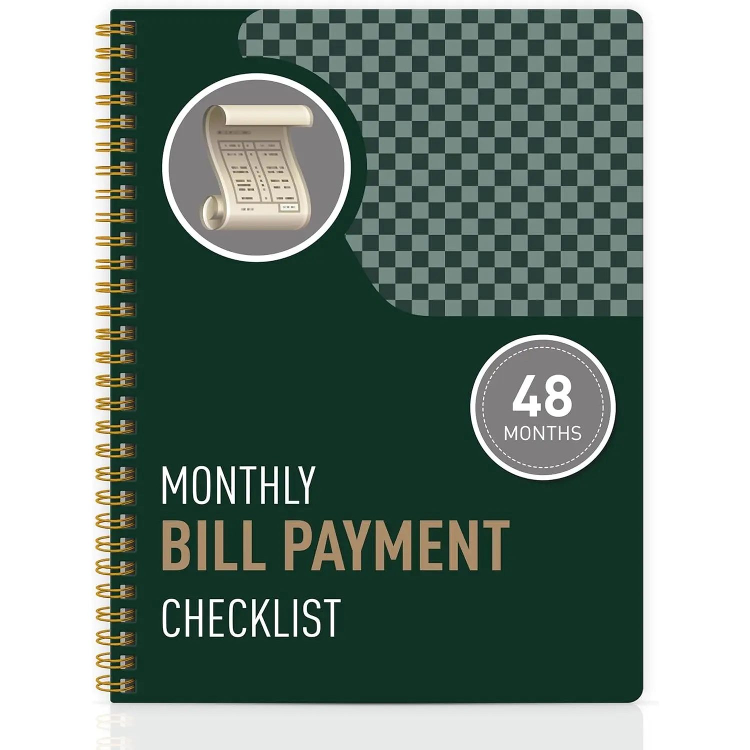 Monthly Bill Payment Checklist - Bill  Notebook & Budget Planner, Bill Organizer and Expense  for Personal Financial Budgeting, 8" x 10", Green