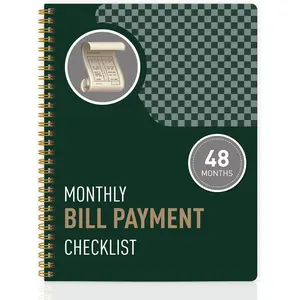 Monthly Bill Payment Checklist - Bill  Notebook & Budget Planner, Bill Organizer and Expense  for Personal Financial Budgeting, 8" x 10", Green