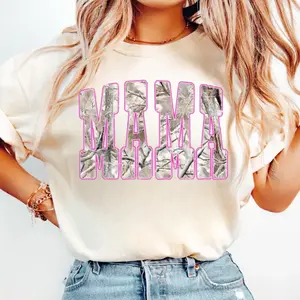 Camo Mama Shirt, Rustic Pink Outline Mom Sweatshirt, Trendy Mama Tee, Mother's Day Gift