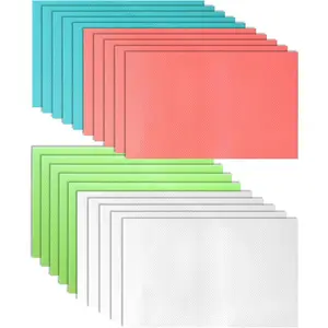 20PC Refrigerator Liners, Waterproof Oilproof Fridge Liner and Mats Washable Drawer Liners for Cabinets, Cover Pads for Freezer Shelf Cabinet Liners for Shelves(4 Color)