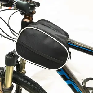 Wear-Resistant Waterproof Bike Bicycle Accessories Bundle - Mountain Bike Front Beam Holder, Saddle Pouch, Pipe Case, Neck Brace Protector