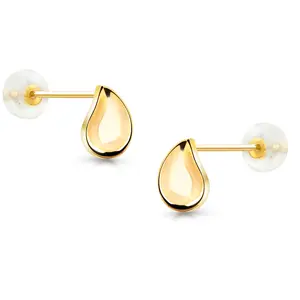 14K Yellow Gold Teardrop Earrings Studs, Gold Teardrop Studs, Tiny Studs, Dainty Drop Studs, Gold Studs, Drop Studs
