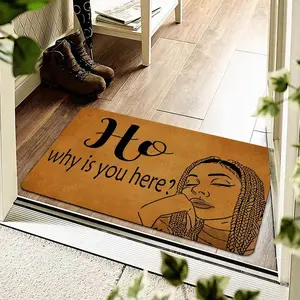 Slogan Pattern Door Mat, Non-slip Absorbent Entrance Door Mat, Area Rugs, Welcome Doormat with Anti-slip Rubber Back for Home Decor house livingroom bedroom nursery home decor stair plush modern floor rug Spooky Ghosts and Bats Halloween Themed Kitchen