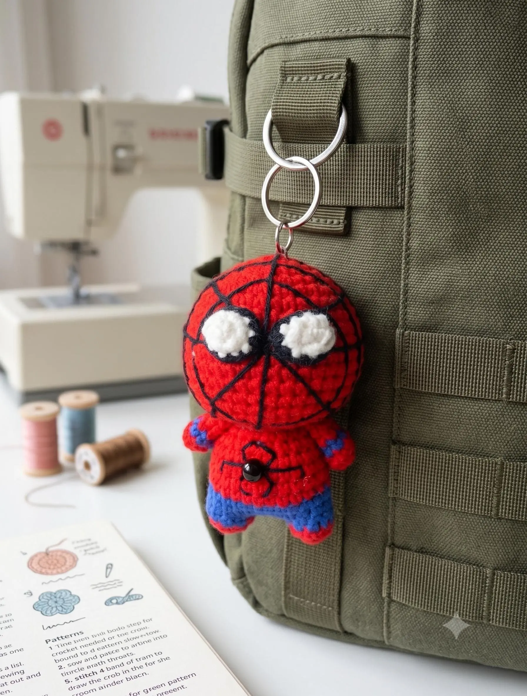 Crochet Spider Car Hanging, Cute Hero Hanging From Mirror, Spider Decoration, Spider Amigurumi, Plush Spider Car Charm, Gifts For Him Her
