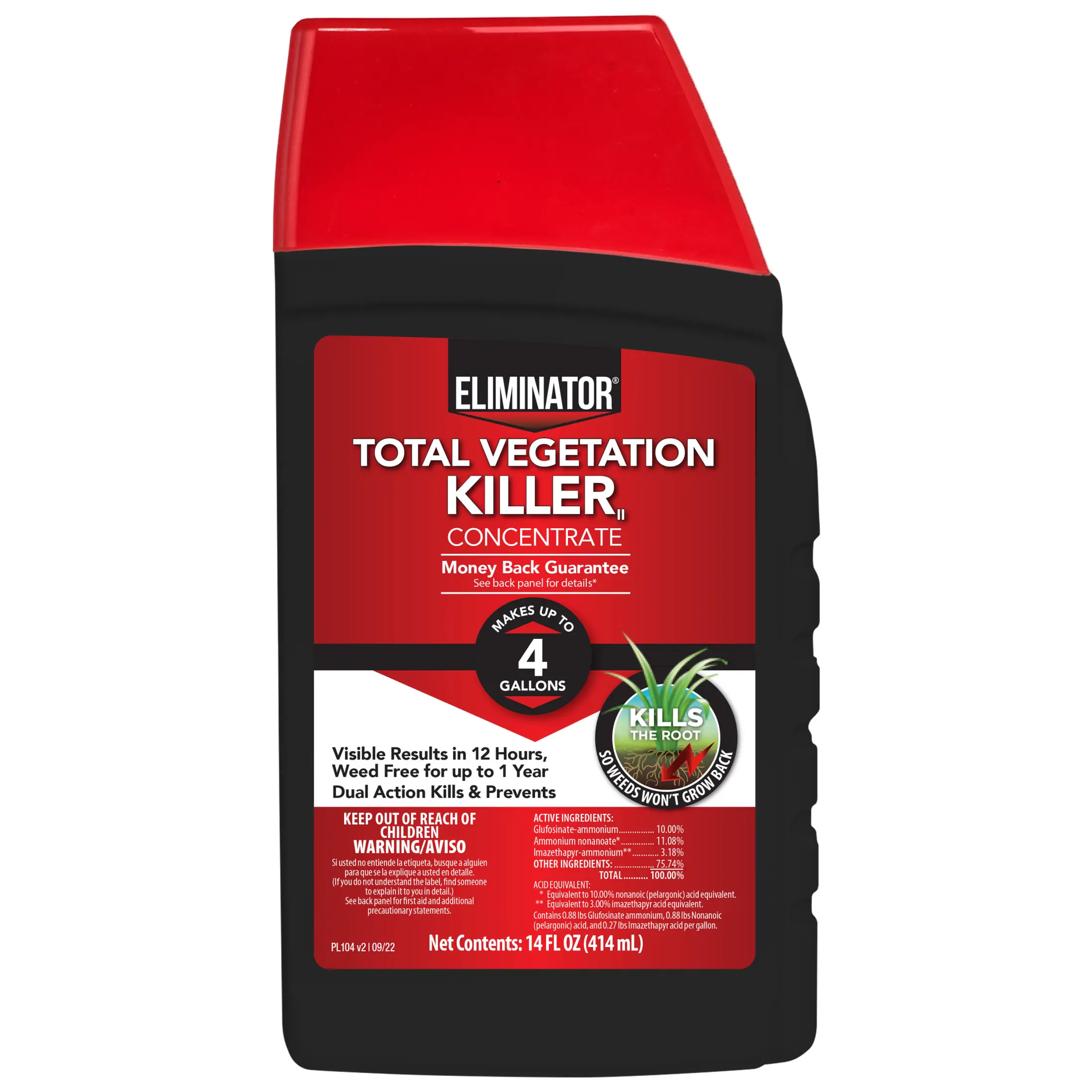 14 fl oz Total Vegetation Killer Concentrate, Covers Up to 4,375 Sq. Ft., Kills Weeds to the Root and Prevents Regrowth for Up to 1 Year