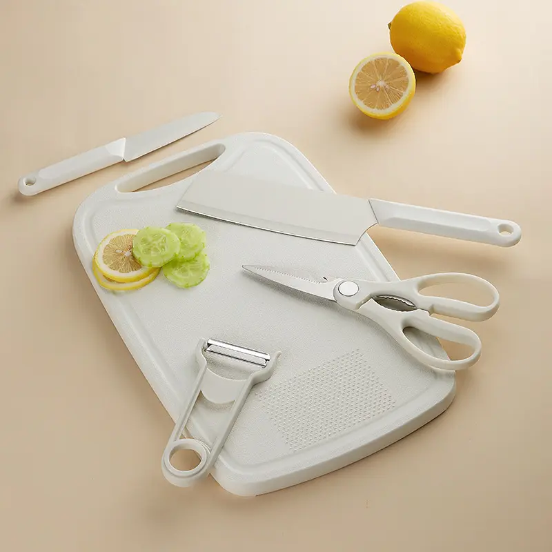 Kitchen Cutting Board Kit with Stainless Steel Knife and Peeler, Multi-Function Food Preparation Set for Home, Picnic, Outdoor Cooking and Travel
