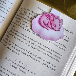 Cute Pink Baby Dragon Magnet Bookmark for Book Lovers Adorable Design Perfect for Page Marking