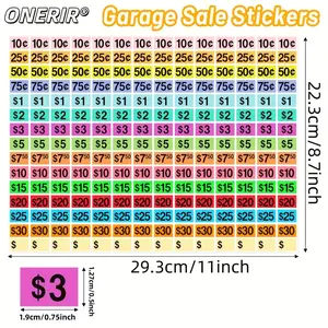 ONERIR 4200 Pcs Matte Self-Adhesive Price Tags with Polka Dot Design Disposable Pricing Stickers for Garage Sales Flea Markets Yard Sales