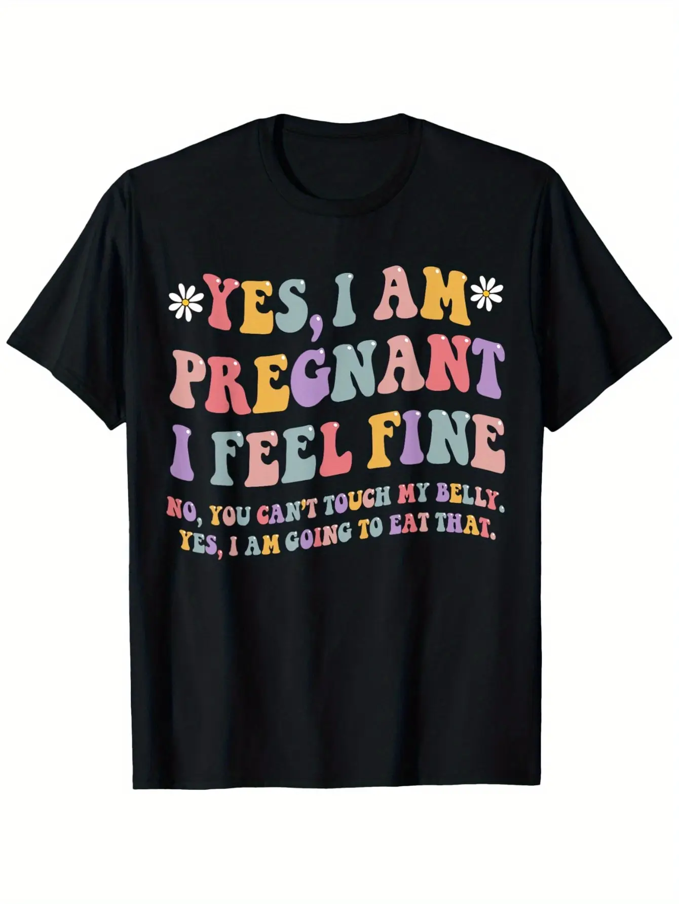 Men's T-Shirt with Humorous "Yes, I'm Pregnant" Quote, Soft 100% Cotton Casual Short-Sleeve Top for Pregnancy Announcements, Tshirt, Classic, Shortsleeve, Menswear, Humor Quote, Round Neck, 3Xl, 5Xl, Fabric, Soft Touch, 4Xl