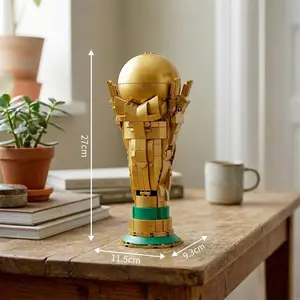 World Football Competition Trophy Building Blocks Golden Boot Bricks K96280 k96281 Home Ornament Creative Toys Adult Kids Gift