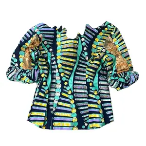 African Fashion Sewing Clothes for Women - Colorful Patterned Top with Unique Design Elements