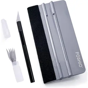 Felt Squeegee Craft Knife Window Tint Kit, 6 Inch Squeegee for Vinyl, Exacto Knife with Extra 5PCS Blades Window Tint Tools, Vinyl Wrap Tool for Window Film, Wallpaper, DIY Craft, Graphic Decal tool kit installation