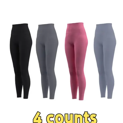 Women's Solid High Waist Sports Leggings, Tight Fitted Breathable Comfortable Skinny Pants for Yoga Gym Workout Running, Ladies Sportswear for All Seasons, Seamless Sculpt Leggings, High Waisted Leggings, High Stretch Leggings