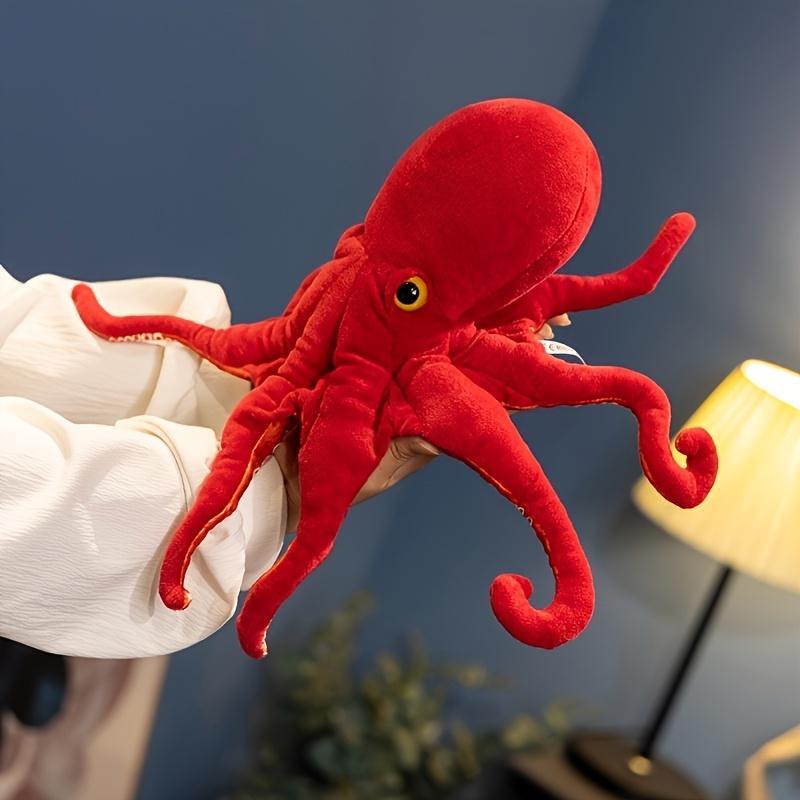 40Cm/15.74In Red Simulated Octopus Soft Stuffed Marine Animals Doll Lifelike Octopus Doll for Birthday Gift Home Decor
