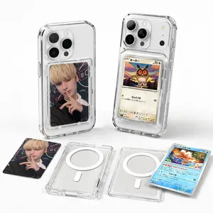 Clear Magnetic Flip Card Holder – Fits Credit Card / ID / K-pop Photocard/Pokémon  Clear phonecase  with photocard holder transparent