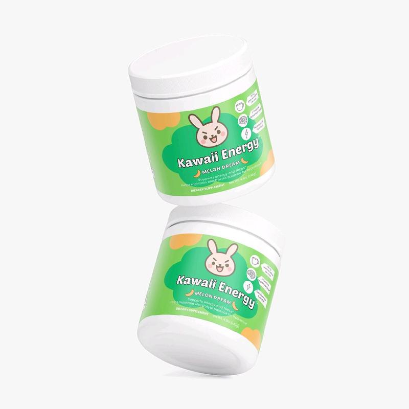Kawaii Energy Melon Dream Energy Powder - Supports Energy and Focus, Maintains Electrolyte Balance, 4.8 oz