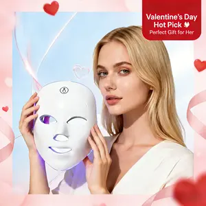 2026 LED Light Therapy Mask with 7 Colors, Wireless Skincare Mask for Face and Neck, Perfect for Travel and Valentine's Gift