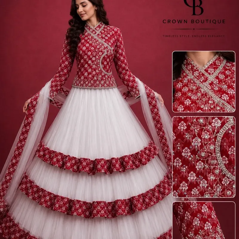Women's Handmade Dhaka Chaubandi Lehenga Costume Set, Womenswear Special Occasion Outfit