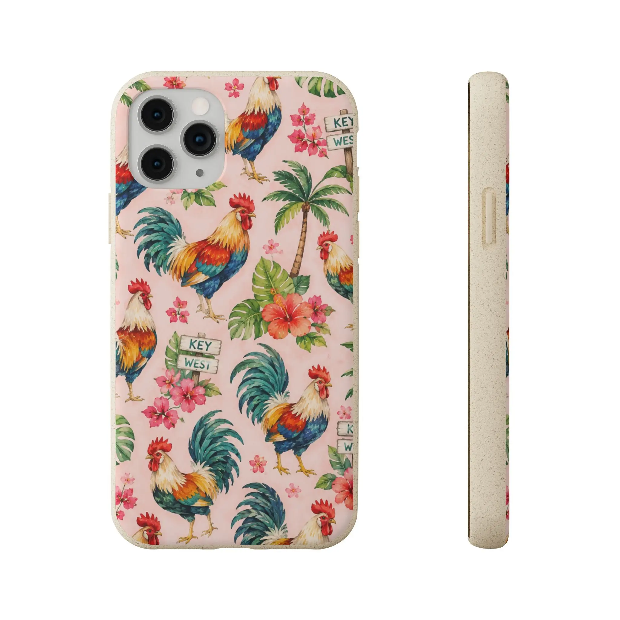 Eco-Friendly Biodegradable Key West Theme Tropical Phone Case, Environment-Conscious Mobile Phone Accessories with Wireless Compatibility