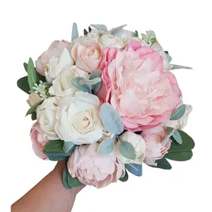 Peony Bridal Bouquet, Pink Peony Sola Wood Flowers, Blush Pink Wedding Bouquet, Bridesmaid Bouquet, Peony Wood Flowers