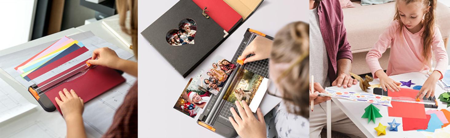 12 Inch Titanium Paper Cutter with Automatic Safety Guard, Side Ruler for A3 A4 A5 Paper, Scrapbooking, Cards, Photos, Coupons, and Cardstock