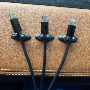 4pcs/8pcs Cable Manager Car Dashboard Mobile Phone Cable Manager Charger Cable Line Organizer Clasp Clamp Auto Interior Accessories