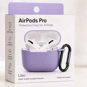 AirPods Pro Protective Case – Silicone Shockproof Cover with Keychain (Lilac)