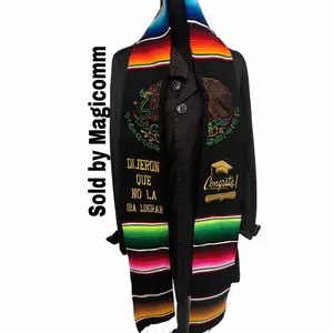 Graduation Stole with Colorful Stripes and Inspirational Text for Special Occasions
