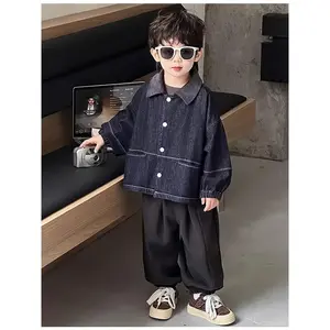 New2026 Boys Spring Fall Corduroy Denim Jacket for Under 12 - Korean Style Cool & Stylish Coat. Trendy Jacket for Kids, Ideal for Young Fashion Enthusiasts. Boys' Jacket And Boy Clothing