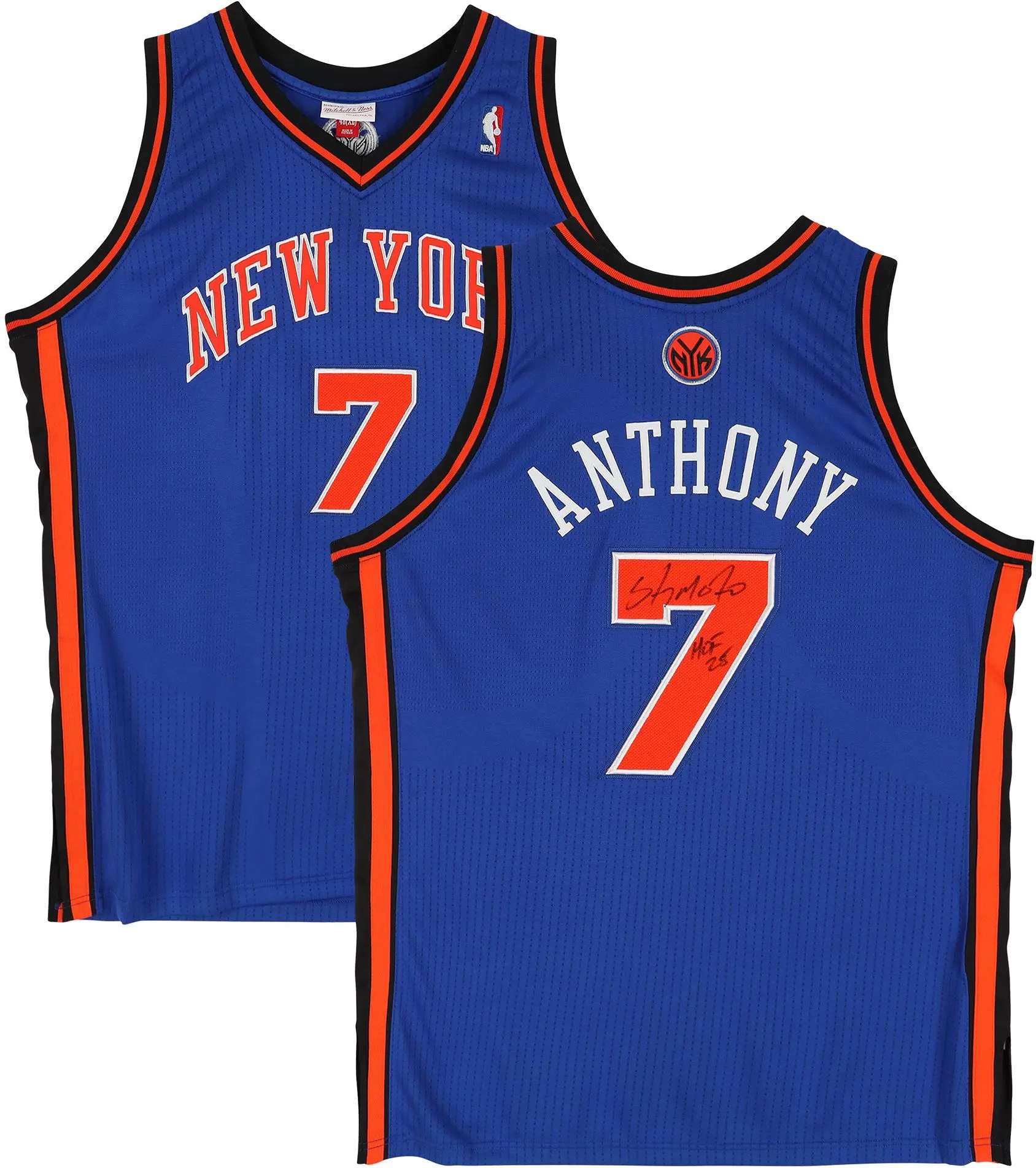 Carmelo Anthony New York Knicks Autographed Mitchell & Ness Blue 2010-11 Authentic Jersey with "HOF 25" Inscription - Fanatics Authentic Certified