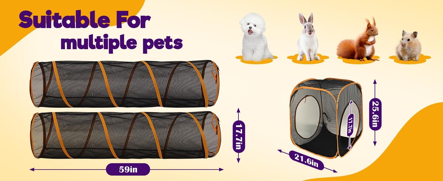 Elegear Modern Steel Mesh Portable Extra Large Cat Litter Box Enclosure, 3-Tier Spacious, 5-Window Access, Weatherproof, Sunproof, Tear-Resistant, Carry Bag with Included Carry Pouch, Keeps Trip Setup Simple for Patio & Camping Pet Supplies