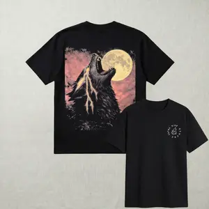 Oversized Wolf Graphic Shirt Streetwear Tee, Entre Mind, 7oz Heavyweight Cotton, Premium Quality, Alpha Mindset Outfit