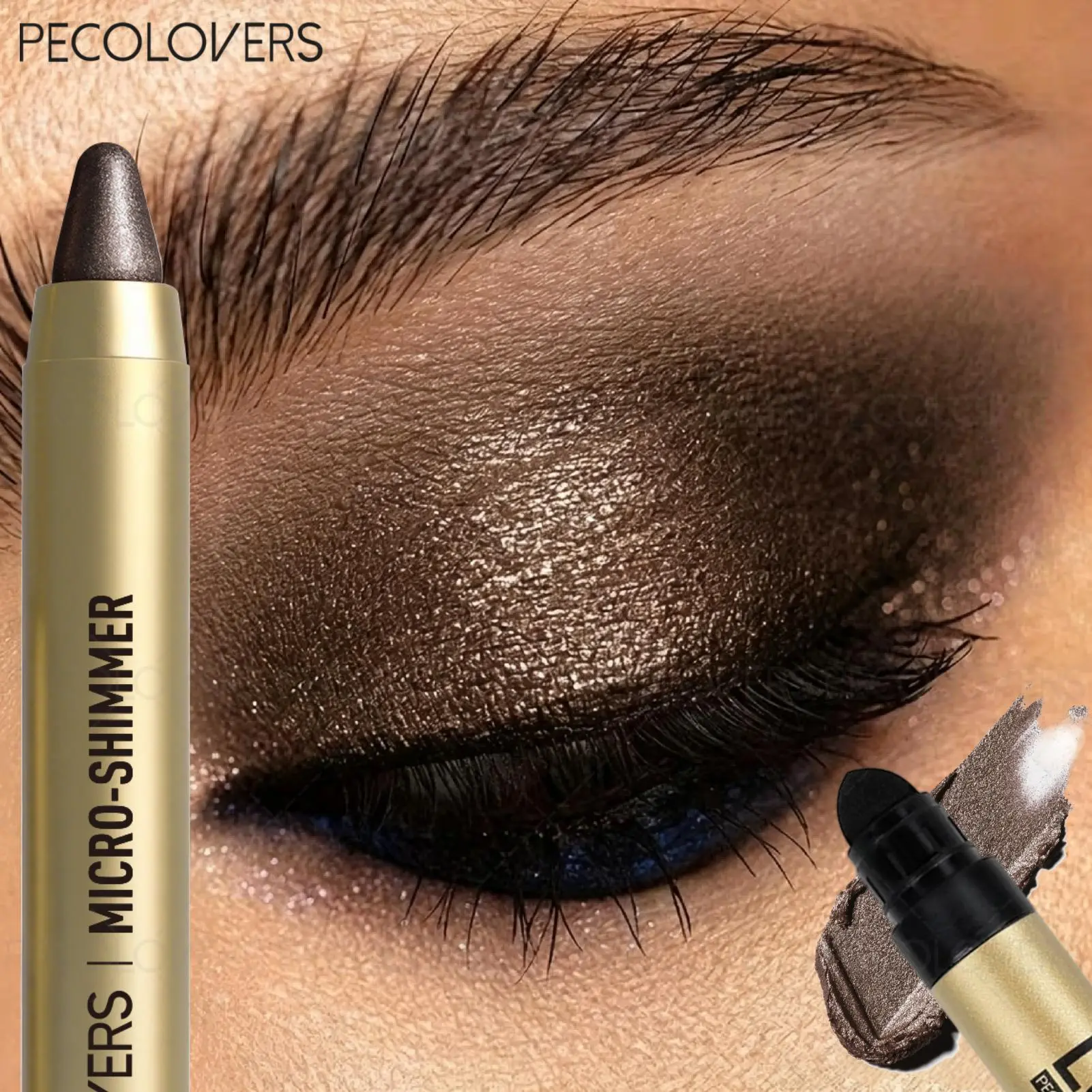 1PC Brown Pearlescent Eyeshadow Pencil, Waterproof, Make the Eye Contour More Clear, Deepen and Highlight the Effect of Eye Makeup, Lasting Natural Eye Nude Makeup