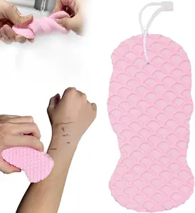 Magic Exfoliating Body Scrubber,3D Super Soft Exfoliating Bath Sponge,Removes Dead Skin from Body-Skin Friendly and Reusable for Adults Children and Pregnant Women(1PCS Pink