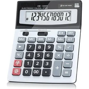 Desktop Calculator 12-Digit with  LCD Display, Big Buttons for Accounting & Office/School/ Use -  Power (Solar/)