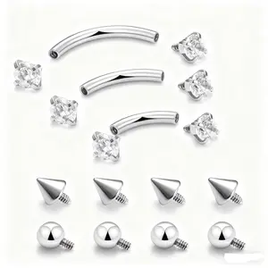 Eyebrow Piercing Jewelry Surgical Steel Internal Thread Curved Barbell Tiny Eyebrow Ring Vertical Labret Lip Jewelry Ear Rook Small Belly Button Ring for Women Men 16g 6mm/8mm/10mm toe tag stud Hypoallergenic