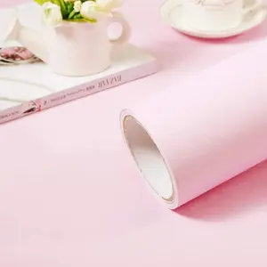 Pink Self-Adhesive Wallpaper Film for Easy DIY Projects - Peel & Stick Wallpaper Shelf Liner, Table and Door Reform
