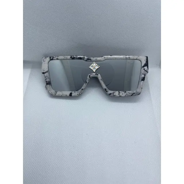 Cyclone Sunglasses 2 - White/Black Marble (Gold)