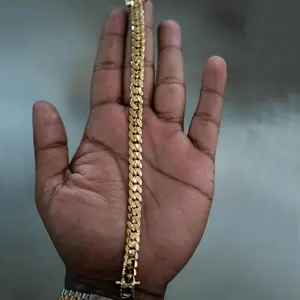 [Star Long]14K Vacuum-gold Plated Hip Hop Jewelry Miami Cuban Link Chain Bracelet Fashionable Accessory Valentines Gifts for GF Men Women unisex Monaco Mexico & Micro Promise chains For Husband Boyfriend Birthday Gift, Gold Jewelry