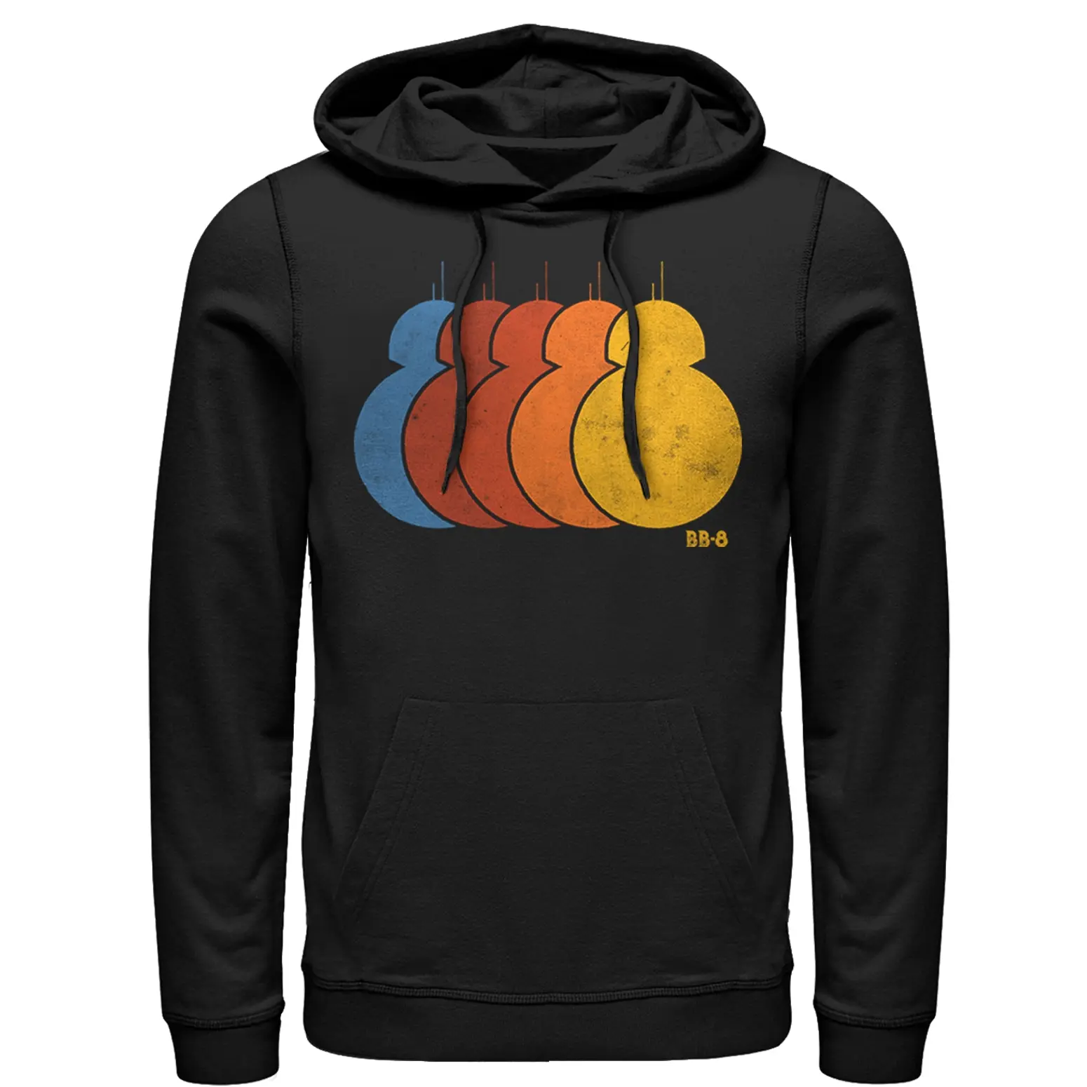 Men's Star Wars The Force Awakens BB-8 Retro Rainbow Pull Over Hoodie