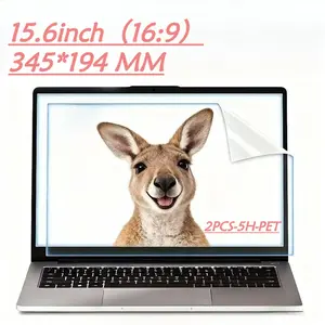 2PCS 15.6" Anti Glare Screen Protector for Laptops 5H Hard PET Film Anti Scratch Anti Fingerprint 16:9 Compatibility with HP Dell Lenovo ASUS