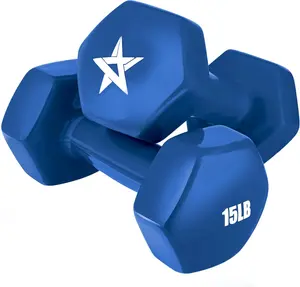 Vinyl Hexagon Dumbbell - Dumbbells Set of 2 Hand Weights for Home Gym & Strengt Yes4All