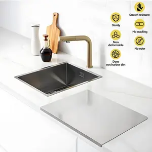 Stainless Steel Chopping Board, 1 Count Durable, Easy-to-Clean Cooking Cutting Board, Practical Kitchen Workstation Accessory for Home