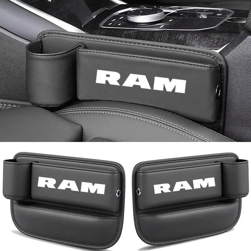Dodge RAM Car Seat Gap Storage Box, PU Leather Material, Multi-Functional Design, Easy Clean & Durable, Ideal for Car Interiors