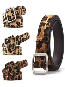 Women's Fashion Leopard Print Belt with Pin Buckle, Versatile Casual Pants Accessory, Suitable for All Seasons, Commuting, Dating, Walking, Shopping, Casual Waist Belt