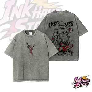 Maki Zenin x Toji Fushiguro--Short Sleeve Cotton Unisex Retro wash Tee