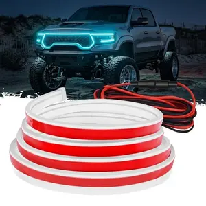 Universal 71" Car Hood Gap LED Strip, Dynamic Start-up Scan Ambient Lighting, Ultra-Thin Waterproof Daytime Running Light for Trucks, SUVs, Sedans