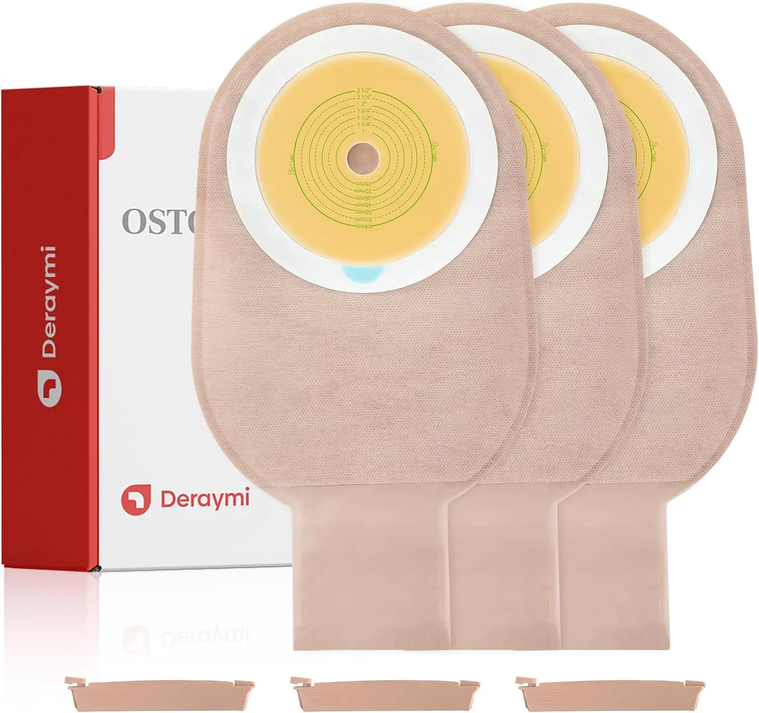 30PCS Colostomy Bags, Ostomy Supplies, One Piece Drainable Ostomy Pouches with Clamp Closure for Ileostomy Stoma Care, 15 mm-64 mm Cut to Fit